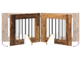 Dog Gate with Stands 4 pcs Old Wood 60 x 60 cm Engineered Wood 892155