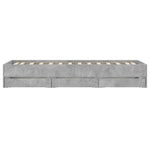 Bed Frame with Drawers without Mattress Concrete Grey 90x190 cm Single 3207325