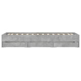 Bed Frame with Drawers without Mattress Concrete Grey 90x190 cm Single 3207325