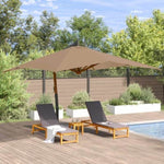 Cantilever Garden Parasol with Wooden Pole 400x300 cm Taupe 318431