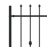 Spike Fence Asten Black 200 x 150 cm Powder-Coated Steel 42030082
