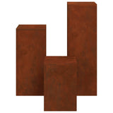 Plant Stand 3 pcs Rusty Weathering Steel 865833