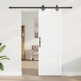 Sliding Door White and Black 73.5 x 211 cm Solid Pine Wood 3333525