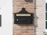 Wall Mounted Mailbox Black 40.5 x 16 x 45 cm Cast Aluminum 42023501