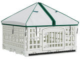 4 Panel Dog Playpen with Roof 122 x 106.5 x 82 cm Plastic White 42027216