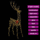 3D Reindeer with 250 LEDs Warm white 180 cm Rattan 42019060