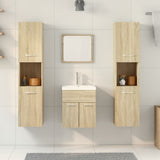 4 Piece Bathroom Furniture Set Sonoma Oak Engineered Wood 3324998