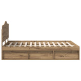 Bed Frame Artisian Oak 150 x 200 cm Solid Pine Wood 3413298