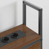 Storage Headboard with Charging Station Brown oak 135 cm 859804