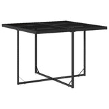 9 Piece Garden Dining Set with Cushions Black Poly Rattan 3211314