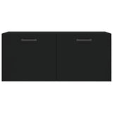 Wall Cabinet Black 80x36.5x35 cm Engineered Wood 830077