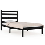 3103642 Bed Frame without Mattress Black Solid Wood 100x200 cm