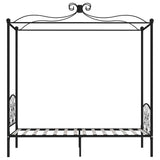 Canopy Bed Frame without Mattress Black Metal 100x200 cm 284475