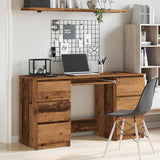 ZNTS Writing Desk Old Wood 140x50x77 cm Engineered Wood 855960