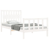 Bed Frame without Mattress White 100x200 cm Solid Wood Pine 3192417