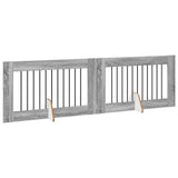 Dog Gate with Stands 2 pcs Grey Sonoma 100 x 60 cm 892112