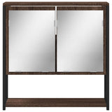 Bathroom Mirror Cabinet Brown Oak 60x16x60 cm Engineered Wood 842425