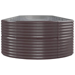 Garden Raised Bed Powder-coated Steel 584x140x68 cm Brown 319120