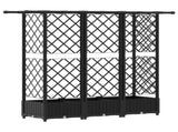 Raised Bed with Trellis and Roof Black 164 x 40 x 123 cm PP 42032546