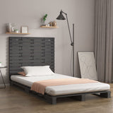 Wall Headboard Grey 146x3x91.5 cm Solid Wood Pine 824685