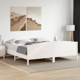 Bed Frame without Mattress White 200x200 cm Solid Wood Pine 3216162
