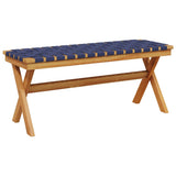 Garden Bench Dark Blue Solid Wood Acacia and Fabric 366516