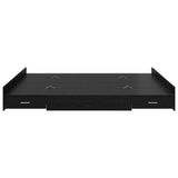 Storage Bed Frame Black Oak 200 x 200 cm Engineered Wood 3335262