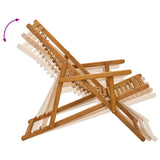 Deck Chair 3 Position Solid Eucalyptus Wood Natural 42024925