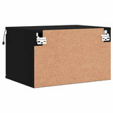 Wall-mounted Bedside Cabinet with LED Lights Black 836828