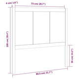 Bed Headboard Grey 80.5x4x100 cm Solid Pine Wood 818067