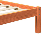 Bed Frame Wax Brown 205.5 x 185.5 x 100 cm Solid Pine Wood 3418146