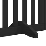 Dog Gate with Door Foldable 15 Panels Black 750 cm Poplar Wood 3155655