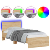 Bed Frame without Mattress with LED Lights Sonoma Oak 90x190 cm Single 838836