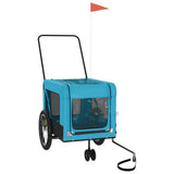 Pet Bike Trailer Blue and Black Oxford Fabric and Iron 93939