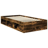 Bed Frame with Drawer Smoked Oak 100 x 200 cm Solid Pine Wood 3410124