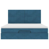 Ottoman Bed with Mattresses Dark Blue 160x200cm Velvet 3313413