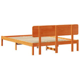 Bed Frame with Headboard Wax Brown 150 x 200 cm Solid Pine Wood 872103