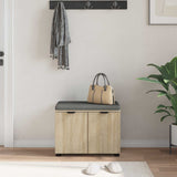 Hall Bench with Cushion with Shelf Sonoma Oak 60 x 38 x 46 cm 891474