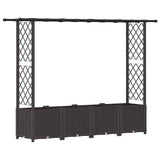 Raised Bed with Trellis and Roof Brown 203 x 40 x 138 cm PP 42032520