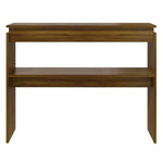 ZNTS Console Table Brown Oak 102x30x80 cm Engineered Wood 815221