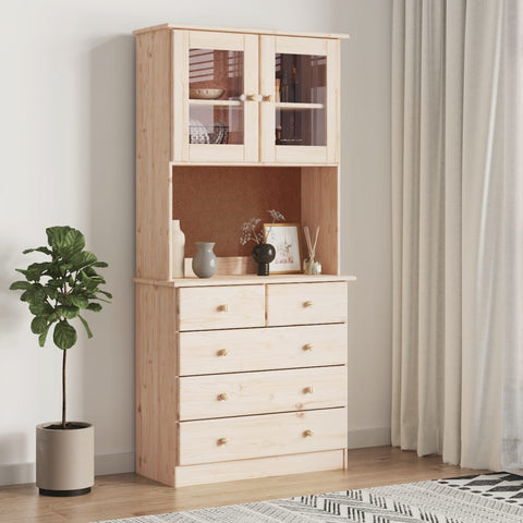 Highboard ALTA 77x35x165 cm Solid Wood Pine 3187779