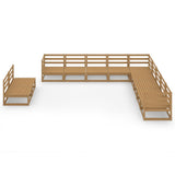 11 Piece Garden Lounge Set Honey Brown Solid Pinewood 3075877