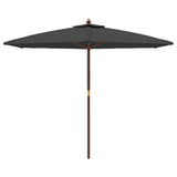 Garden Parasol with Wooden Pole Anthracite 299x240 cm 363169
