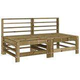 Middle Sofas with Cushions 2 pcs Impregnated Wood Pine 825694