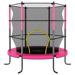 ZNTS Trampoline with Safety Net Round 140x160 cm Pink 92955