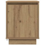 ZNTS Bedside Cabinet with LED Lights Artisan Oak 38x34x50 cm 861281