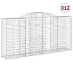 Arched Gabion Baskets 12 pcs 300x50x140/160 cm Galvanised Iron 3146747