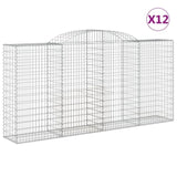 Arched Gabion Baskets 12 pcs 300x50x140/160 cm Galvanised Iron 3146747