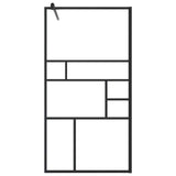 Walk-in Shower Wall with Shelf Black 90x195 cm ESG Glass&Aluminium 3185461