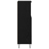 Bathroom Cabinet Black Oak 30 x 30 x 100 cm Engineered Wood 862885